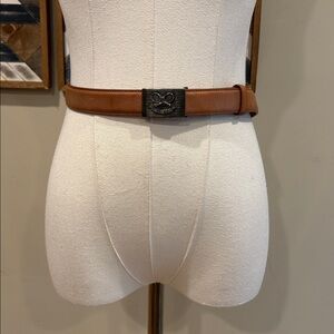 Vintage Ralph Lauren RL 67 Collection Leather Belt with Tennis Buckle size Large